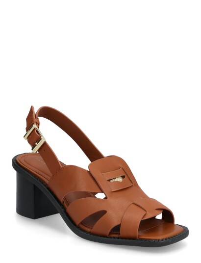 Tommy Hilfiger Cross Blocked Heel Sandal Brown 39