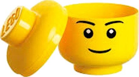 LEGO Oppbevaringsboks Stor Boy Head - Gul, Stabelbar og Romslig
