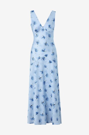 Gina Tricot   Maxikjole Sleeveless Satin Maxi Dress   Blå