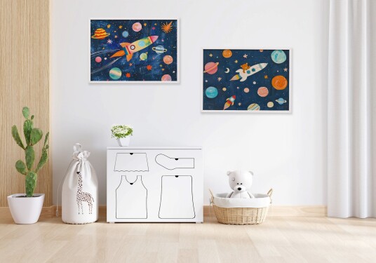 Namly Design Plakat Romfartseventyr / Set of 2 POSTERJTKV0M