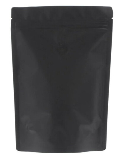 70g Coffee Pouch / bag - Matt Black with Valve