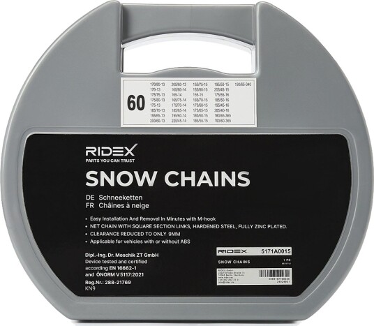 RIDEX 5171A0015 Snøkjettinger