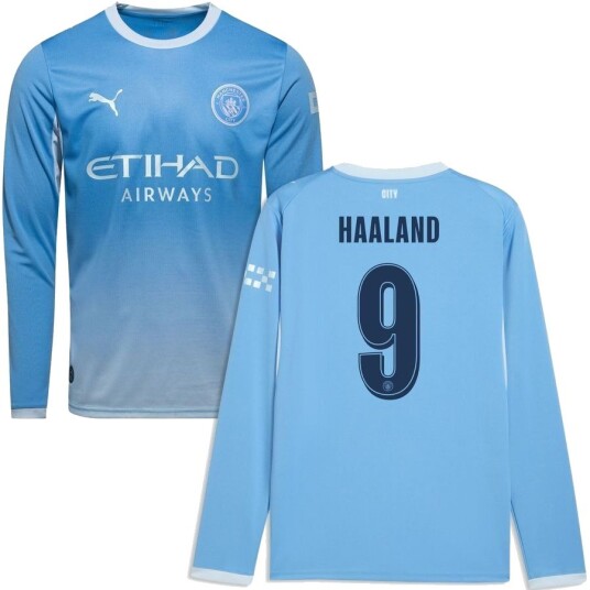 Manchester City Hjemmedrakt 2026/27 Champions League Barn Langermet Haaland 9 PUMA størrelse 176 cm