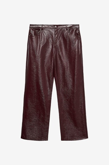Vero Moda Curve   Bukser vmcTessa HR Wide Colored Vinyl   Rød