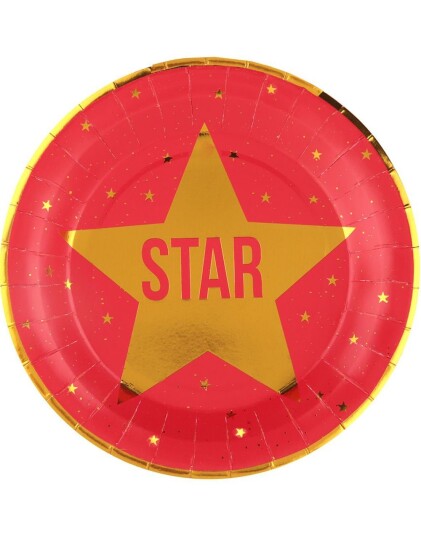 Santex 10 stk Papptalerkener Hollywood Stjerne 22.5 cm 7550