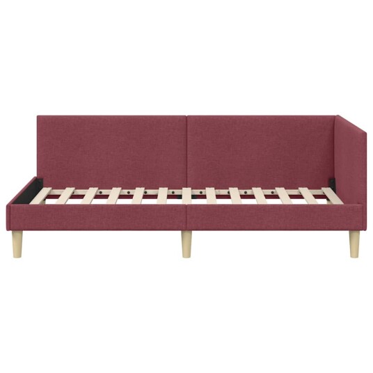 Hjørnesengramme Vinrød 80 x 200 cm Stoff og Konstruert tre Hjørnesengramme Vinrød 80 x 200 cm Stoff og Konstruert tre