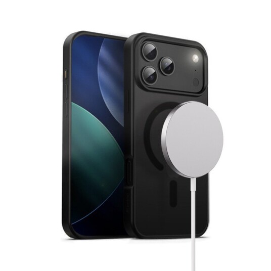 Crong Clear MagSafe Deksel til iPhone 17 Pro Max Svart Hybrid Crong Clear MagSafe Deksel til iPhone 17 Pro Max Svart Hybrid
