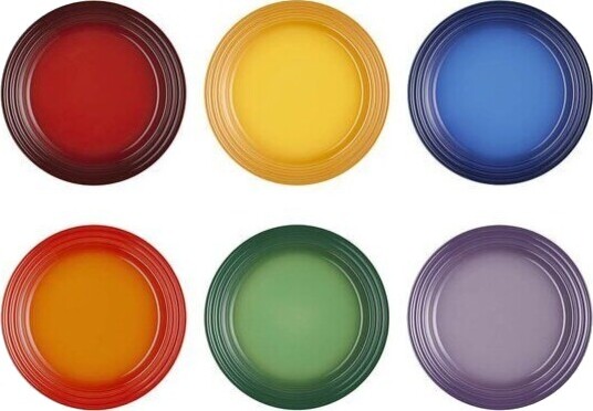 Le Creuset - Rainbow frokosttallerken 22 cm 6 stk
