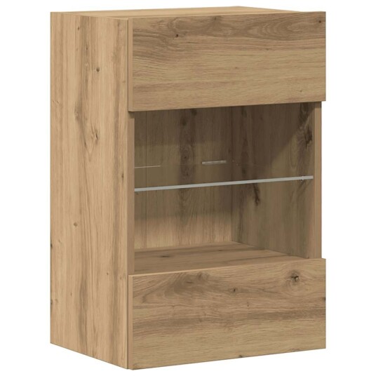  TV-benker med LED-lys 2 stk artisan eik 40x30x60,5 cm 8721158446688