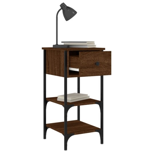 vidaXL Nattbord 2 stk brun eik 34x36x70 cm konstruert tre