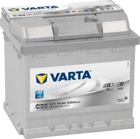 VARTA Silver Dynamic Batteri 12V 54AH 530CCA +høyre C30. VARTA Silver Dynamic Batteri 12V 54AH 530CCA +høyre C30.
