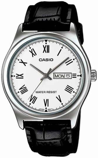 Casio Herreklokke MTP V006L 7BUDF Classic Hvit/Lær Ø38 mm Casio Herreklokke MTP V006L 7BUDF Classic Hvit/Lær Ø38 mm