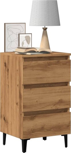 Nattbord med metallben artisan eik 40x35x69 cm Nattbord med metallben artisan eik 40x35x69 cm