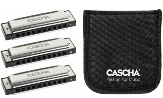Cascha Hh 2341 Munnspill Blues Sett Series 3-Pack  C-G-A  W/soft Case