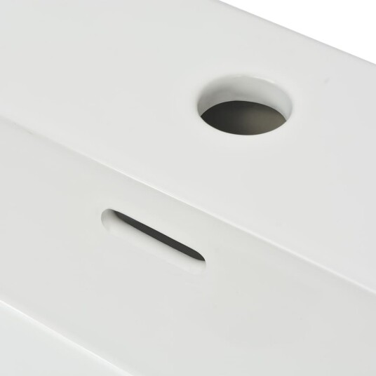 vidaXL Servant med kranhull keramisk hvit 76x42,5x14,5 cm