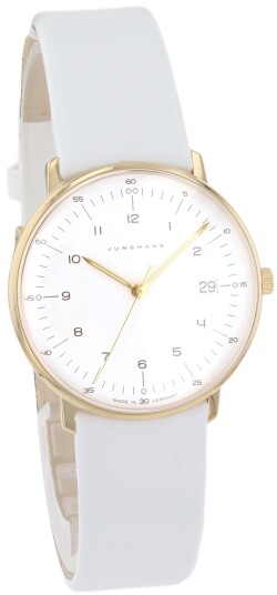 Junghans Dameklokke 47/7451.02 Max Bill Ladies Hvit/Lær Ø32.7 mm