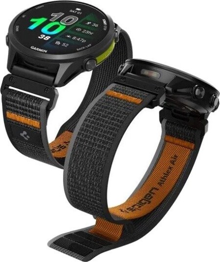 Spigen Athlex Air Strap for Garmin QuickFit 22mm - Black and Orange
