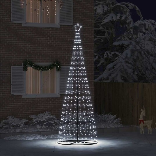  LED juletre med 800 LED med jordspyd Kaldhvit 400 cm Jern