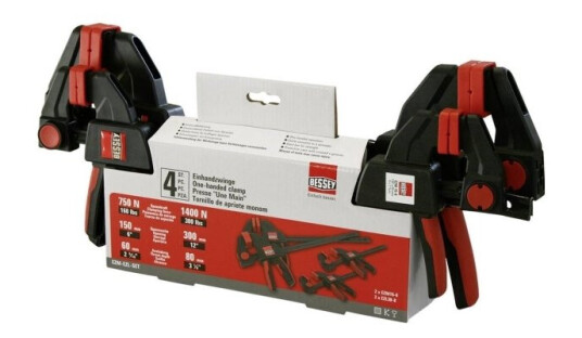 Bessey EZM/EZL Enhåndstvingesett 300 mm spennvidde, 80 mm utkraging