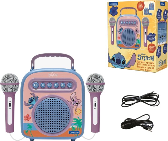 Disney Stitch Karaokehøyttaler Med 2 Mikrofoner