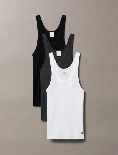 Calvin Klein Scoop Neck Cotton Tank 3Pk - Black - XL