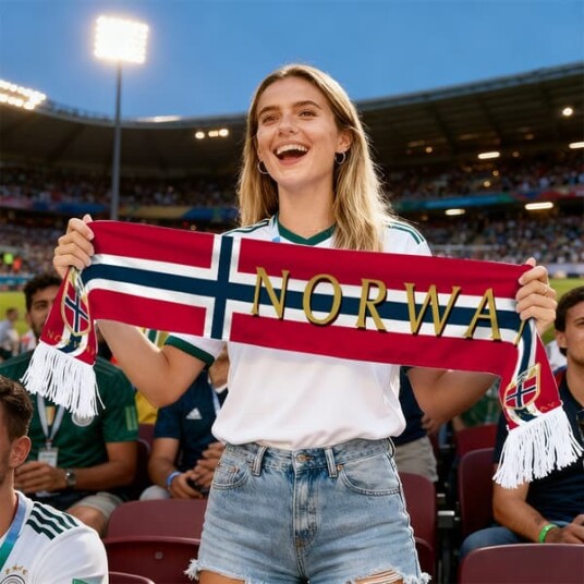 2026 Verdenscup Norge SE England Argentina Brasil Spania Tyskland Fotball supporter skjerf