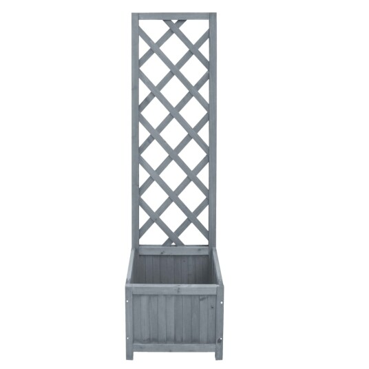 vidaXL Blomsterkasse med espalier 40x30x135 cm heltre gran