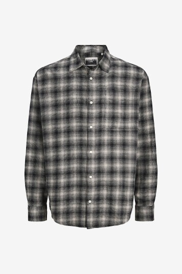 Jack & Jones Junior Skjorte jcOcover Checked Flannel Grå