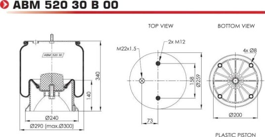 Luftbelg, fjæring NEOTEC ABM52030B00