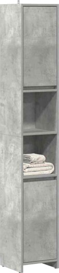 Baderomsskap betonggrå 30x30x183,5 cm sponplate 8721158435880