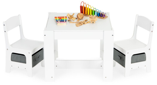 Komplett sett for barn med bord og 2 stoler i tre ECOTOYS Komplett sett for barn med bord og 2 stoler i tre ECOTOYS