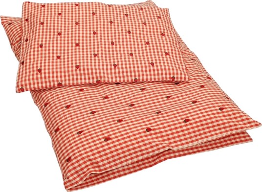 Flöss Sengetøy Baby Berry Gingham Flöss Baby Sengetøy Baby Beige Rød