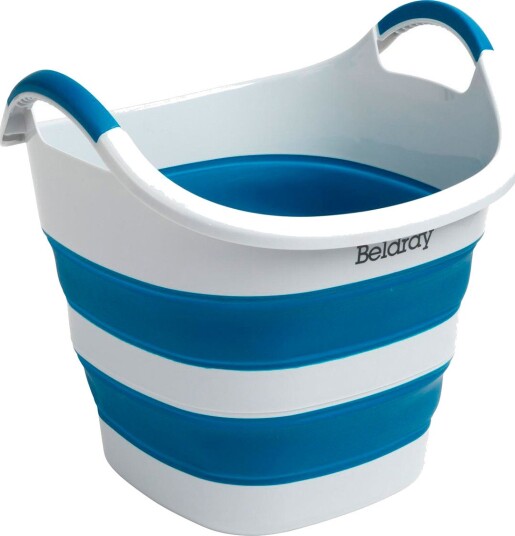 Beldray Sammenleggbar Vaskebalje med Gummihåndtak (35L) Blå