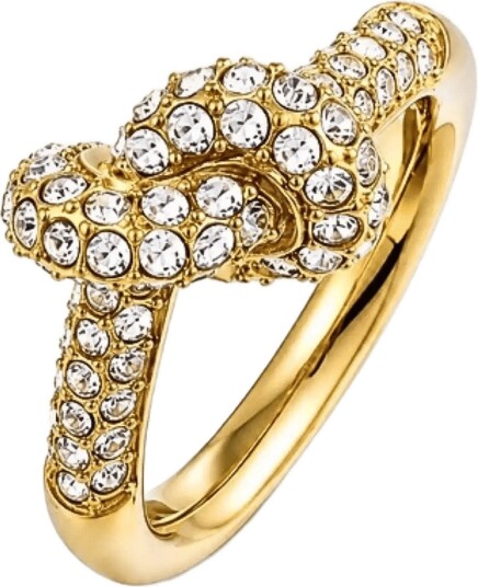 Bud To Rose Knot Crystal Ring Clear/Gold Gold S