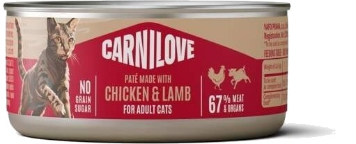 Carnilove Våtfôr Cat Chicken & Lamb Paté 100 G
