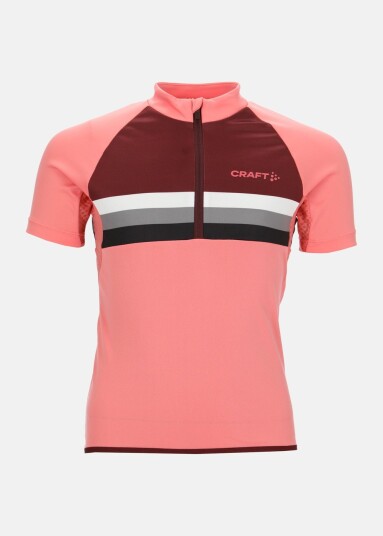 Craft Bike Jersey Jr Coral/Truffle 158/164 Sykkeltrøye Kort Arm Craft Bike Jersey Jr Coral/Truffle 158/164 Sykkeltrøye Kort Arm