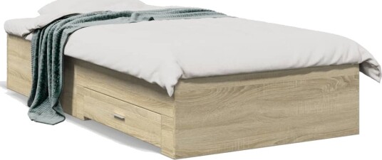 Sengeramme med skuffer sonoma eik 75x190 cm konstruert tre 8721102620959