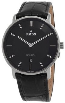 Rado Herreklokke R14067166 DiaMaster Thinline Sort/Lær Ø40.7 mm