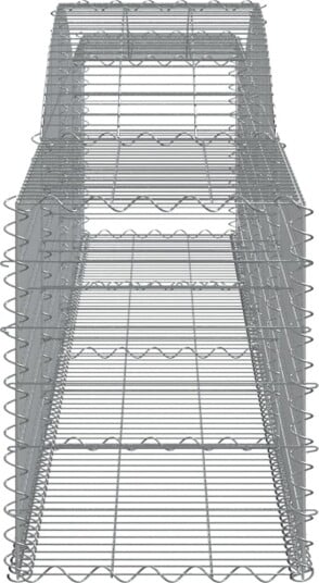 vidaXL Gabionkurver buede 2 stk 400x50x60/80 cm galvanisert jern