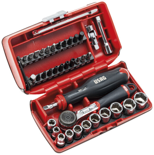USAG 609 1/4EAX top-/bitssæt 1/4" X-Grip, 41dele