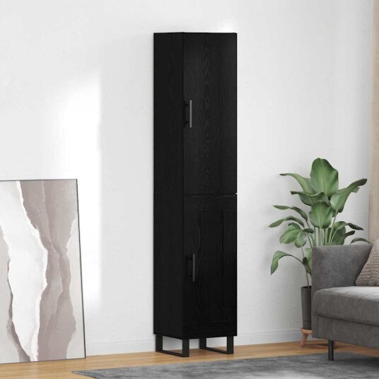 Høyskap Svart Eik 34,5 x 34 x 180 cm Konstruert tre