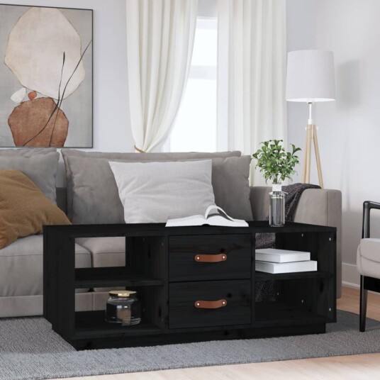 vidaXL Salongbord svart 100x50x41 cm heltre furu vidaXL Salongbord svart 100x50x41 cm heltre furu