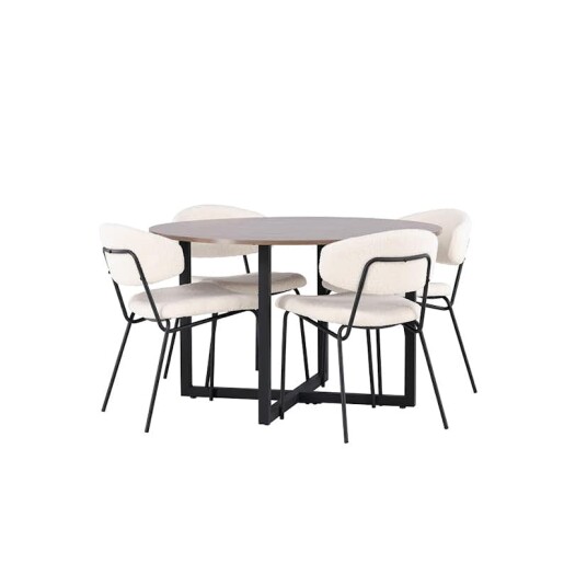 Venture Home Spisegruppe Venture Home Durango Ø 120 cm med 4 Chico Stoler GR23154