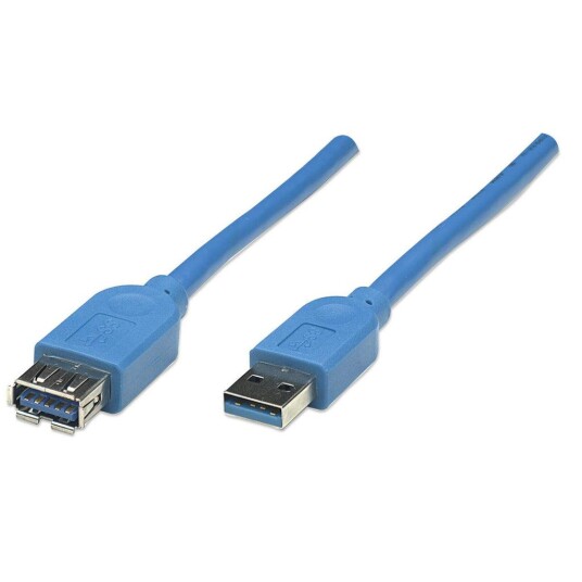 Manhattan 2m USB 3.2 Gen 2 A-A Kabel Blå - Høyhastighets Dataoverføring