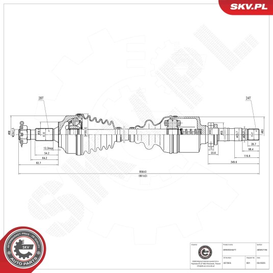 Esen Skv Drivaksel ESEN SKV 40SKV194