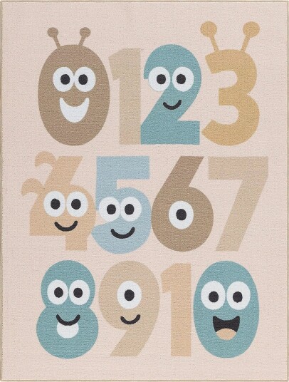 KM Home Play Numbers Beige 140X200CM