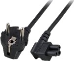 MicroConnect - Strømkabel - IEC 60320 C5 vinklet til CEE 7/7 (hann) vinklet - 5 m - svart