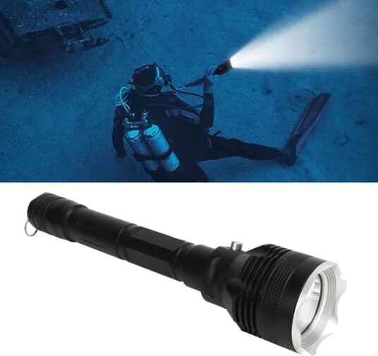 Scuba dykkelykt 8000 lm LED IPX8 Vanntett dykkelykt lommelykt med 3 lysmoduser for undervannsaktiviteter