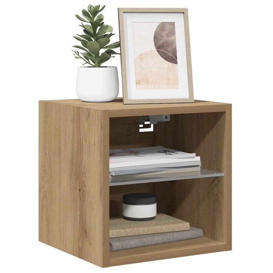 Vegghengt TV-benk med LED 2 stk artisan eik 30x28,5x30 cm 8721158446626 Vegghengt TV-benk med LED 2 stk artisan eik 30x28,5x30 cm 8721158446626