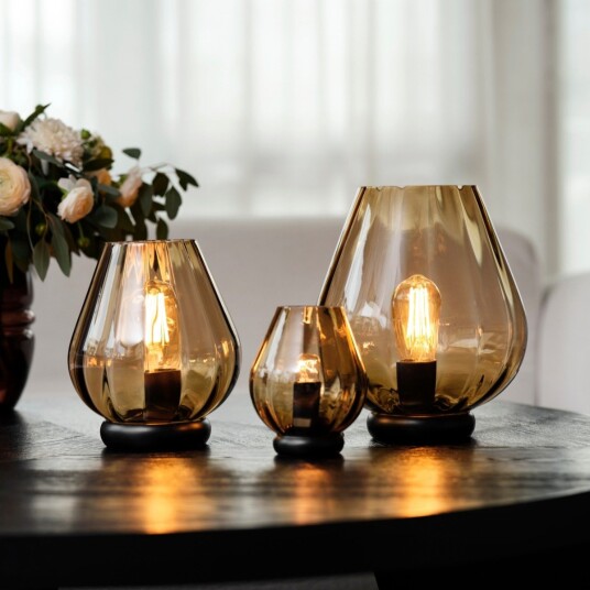 Magnor Rocks bordlampe 24,4 cm caramel Magnor Rocks bordlampe 24,4 cm caramel